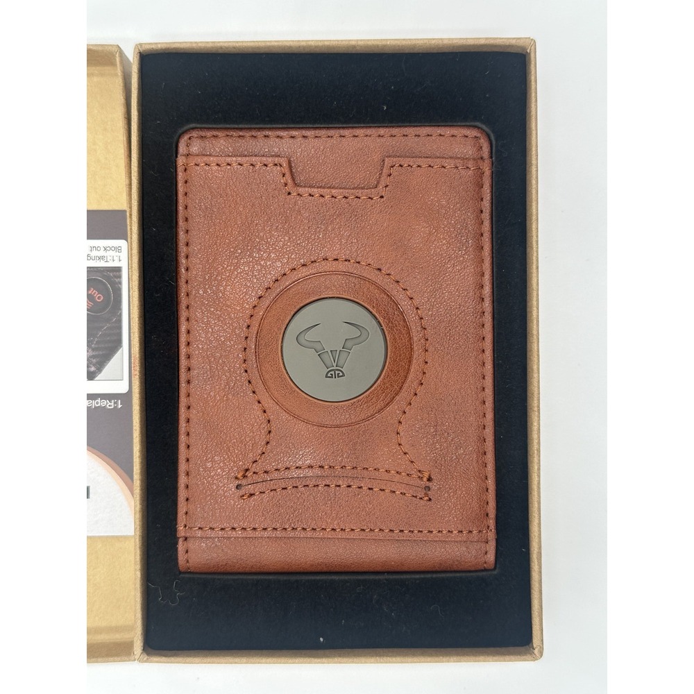 BULLIANT Mens AirTag Wallet Slim Money Clip Card Holder Brown New in Box
